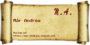Már Andrea névjegykártya
